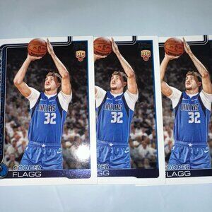x3 Topps 2025-26 Cooper Flagg RC #201 Dallas Mavericks Basketball M/NM